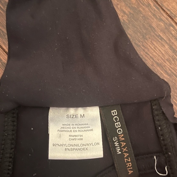 BCBG MAXAZRIA Swim Black Ruffle Tube Bikini Bathing suit Top - Picture 5 of 8